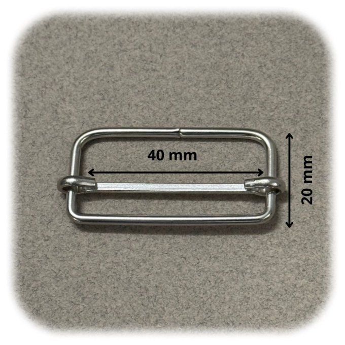 Boucle à coulisse argent 40mm - 10 PCS