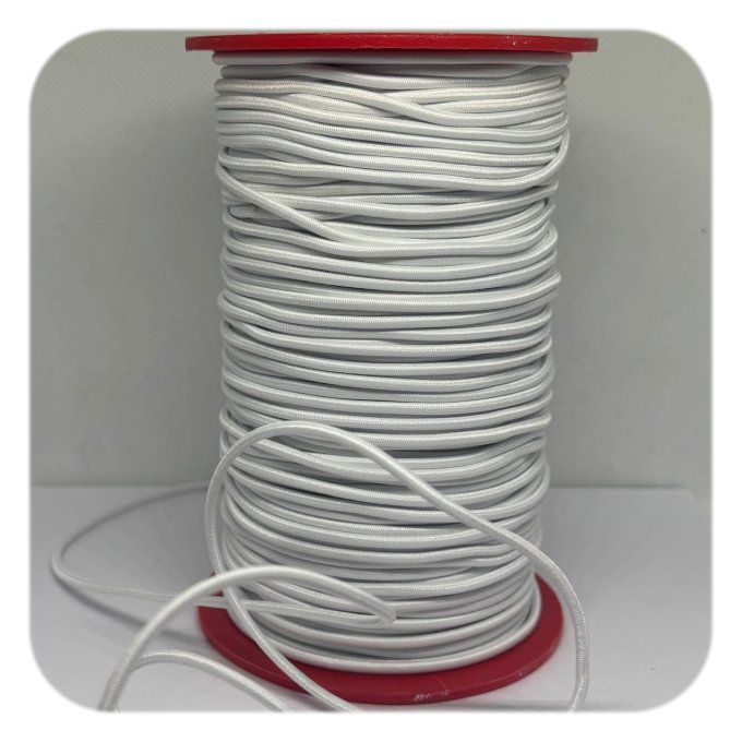 Elastique cordon 2.5mm Blanc