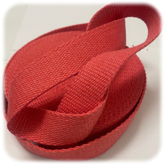Sangle coton pour sac par 10 mètres - Rouge orangé