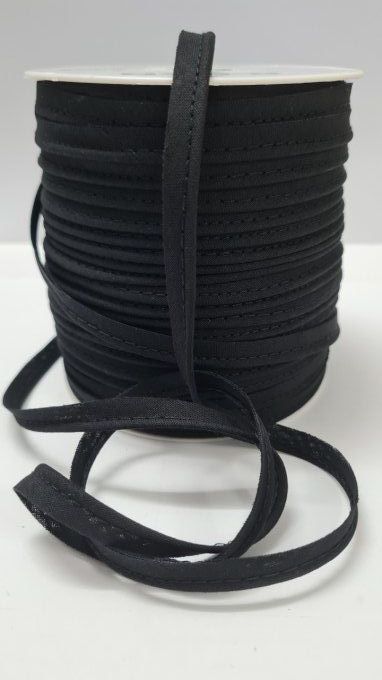 Passepoil coton- Noir - 100 mètres   